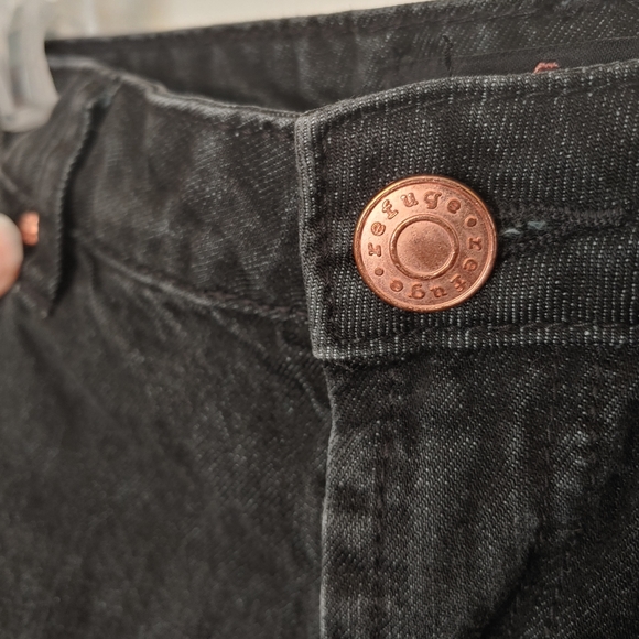 Charcoal gray distressed denim mini skirt - Picture 6 of 7